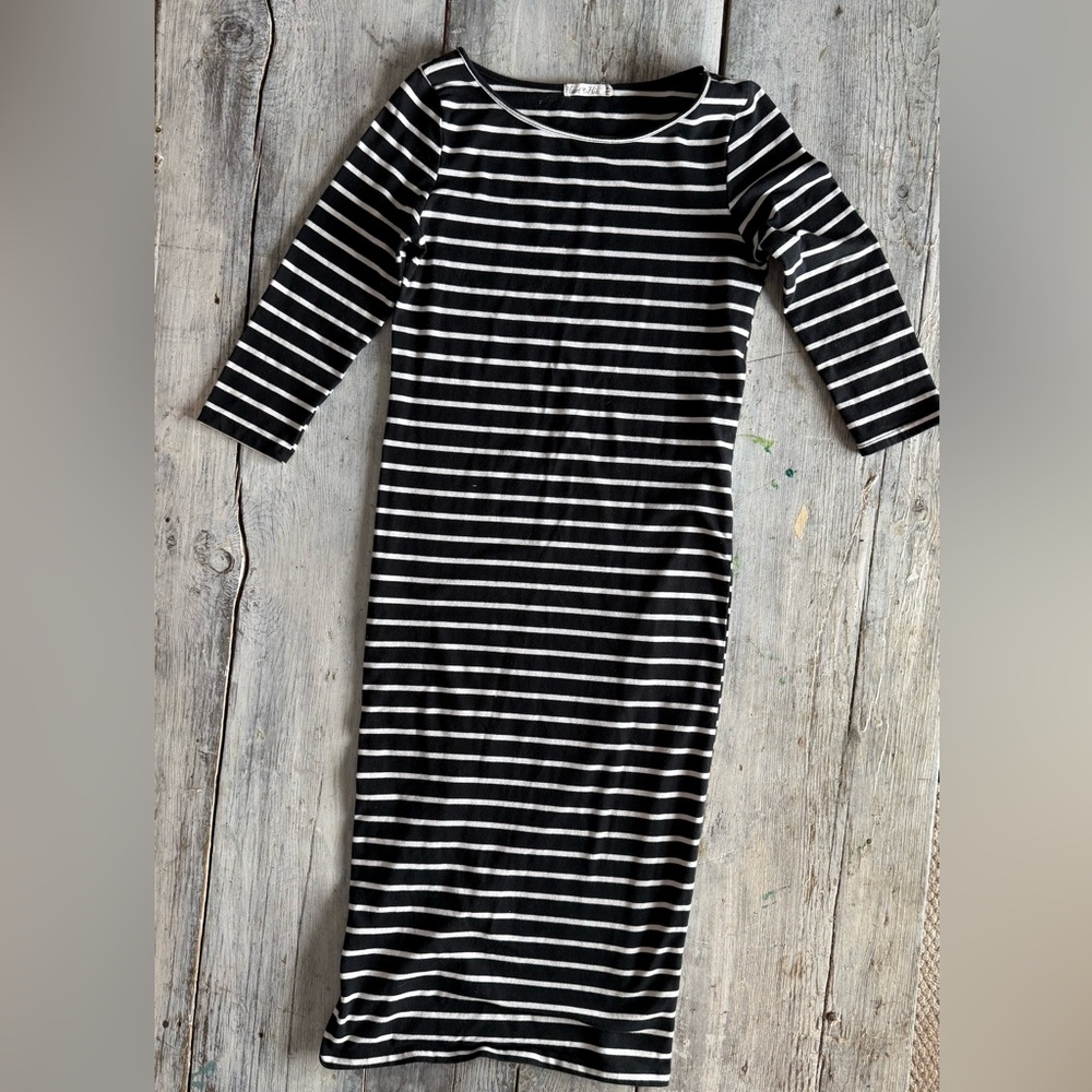 Heart and Hips Black and White Striped Dress